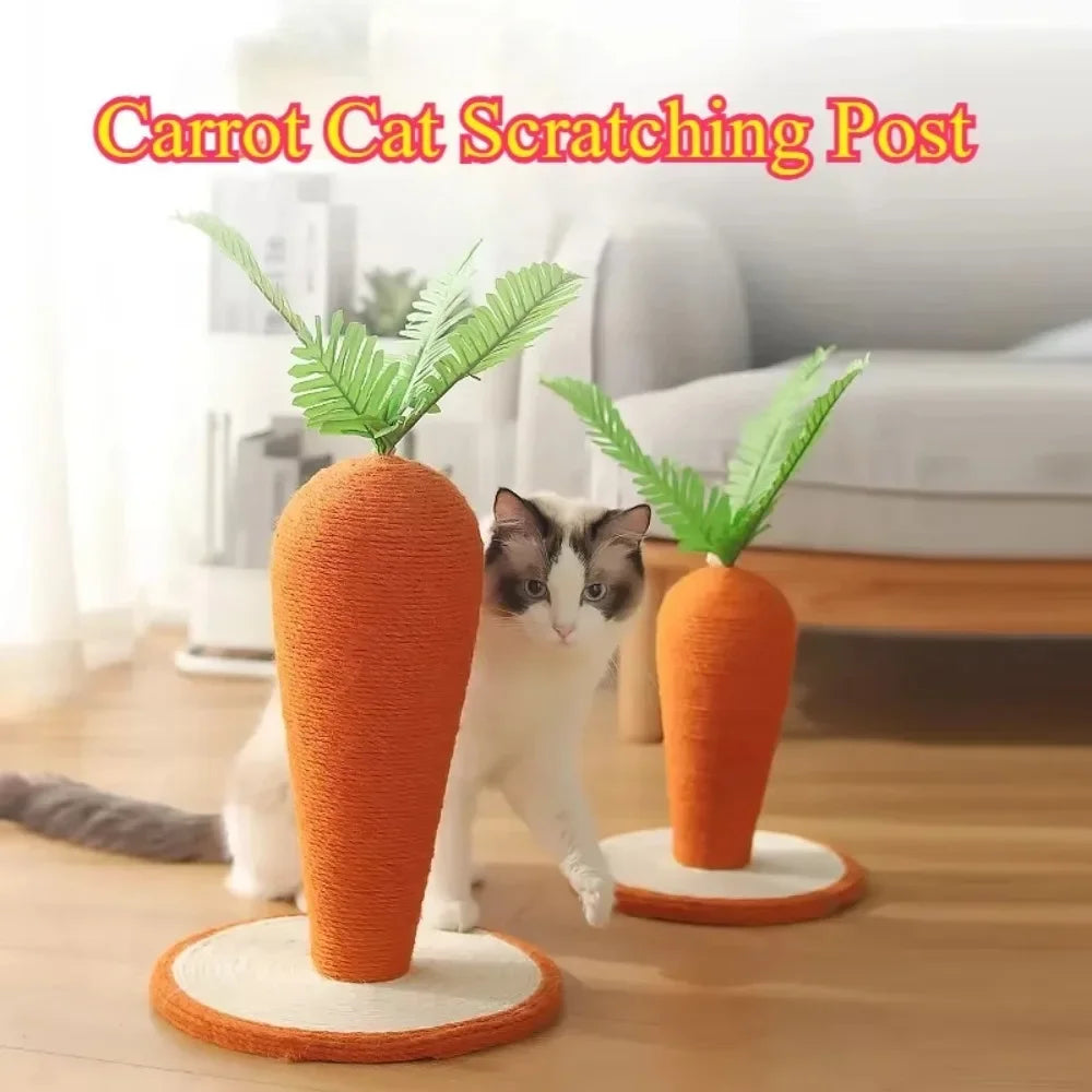 Adorable Carrot Cat Tree - Cute Sisal Scratching Post & Climbing Frame