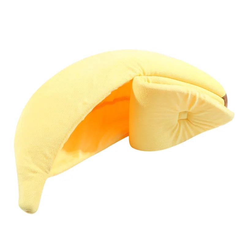 Banana-Shaped Cat Bed - Funny & Cozy Pet House