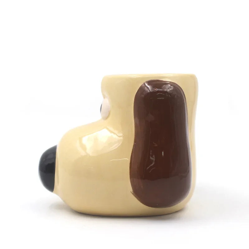 3D Cartoon Dog Ceramic Mug - High Capacity