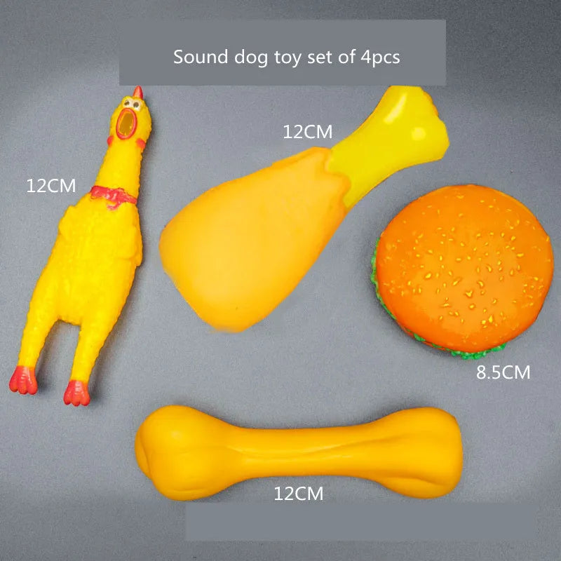Dog Toy Kit - Ball, Bone, Rope & Squeaky Toys
