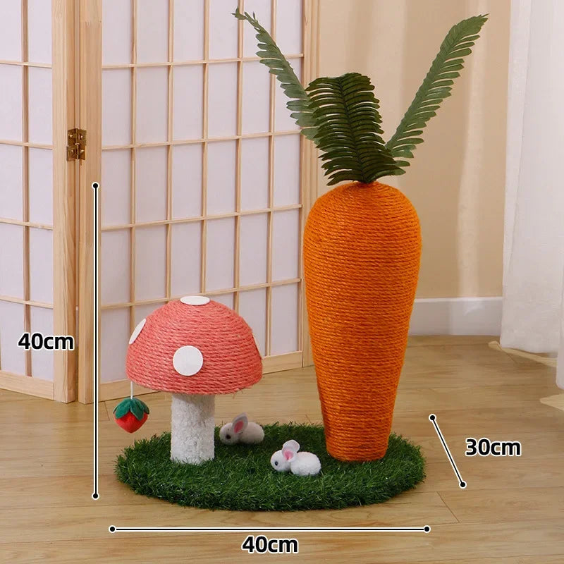 Adorable Carrot Cat Tree - Cute Sisal Scratching Post & Climbing Frame