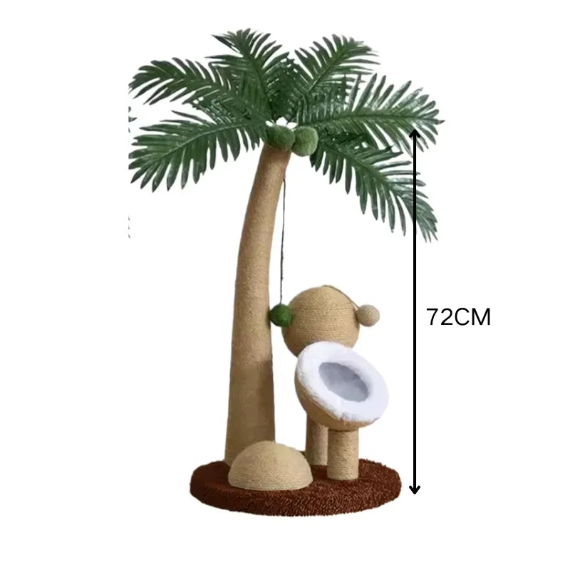 Coconut Tree Cat Scratching Post - Natural Sisal