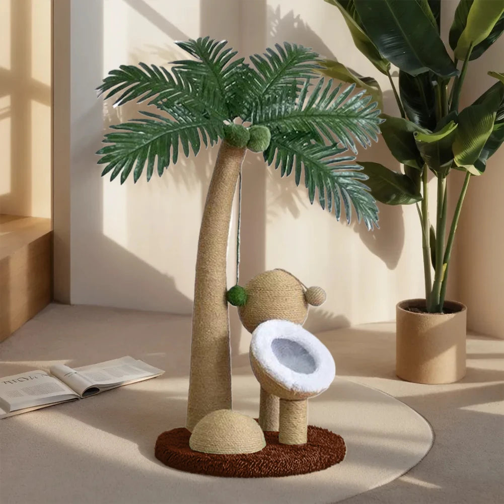 Coconut Tree Cat Scratching Post - Natural Sisal