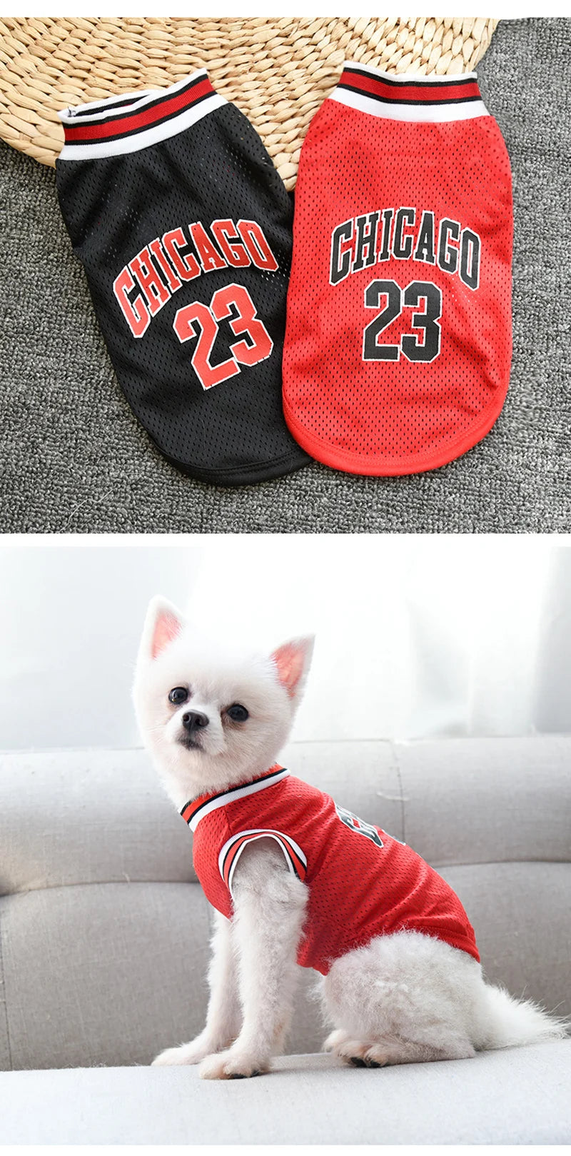 Mesh Breathable Dog Basketball Jersey - Summer Cooling Vest