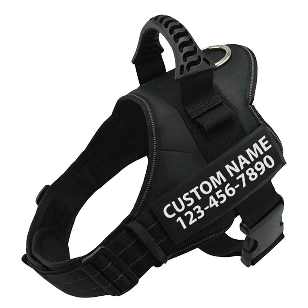 Adjustable Nylon Dog Harness with Custom ID