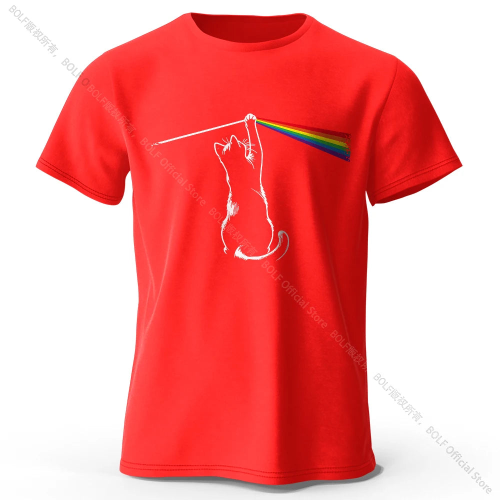 Cat Portrait Print Cotton T-Shirt - Unisex