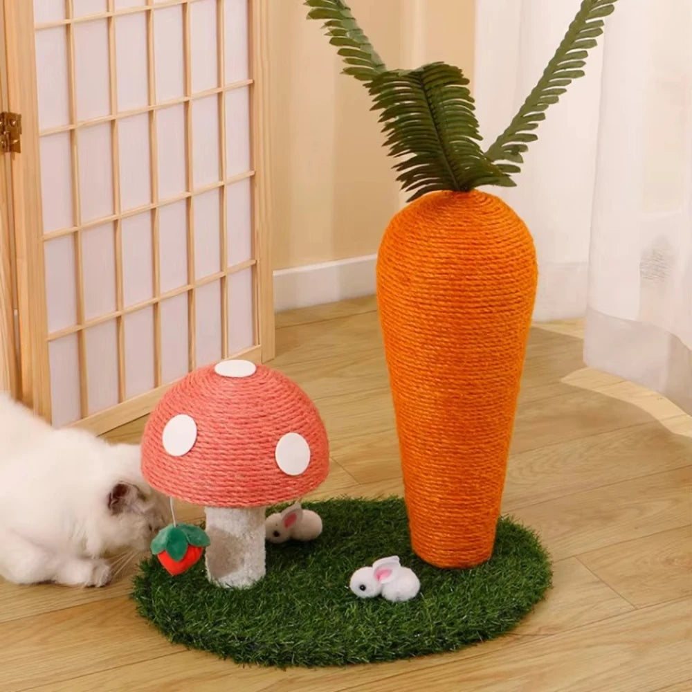 Adorable Carrot Cat Tree - Cute Sisal Scratching Post & Climbing Frame
