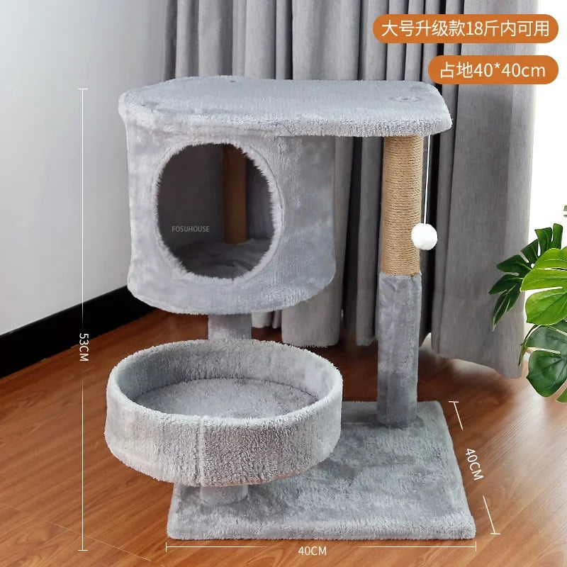Three-Layer Cat Tree House - Multi-Level Scratching Post & Activity Center