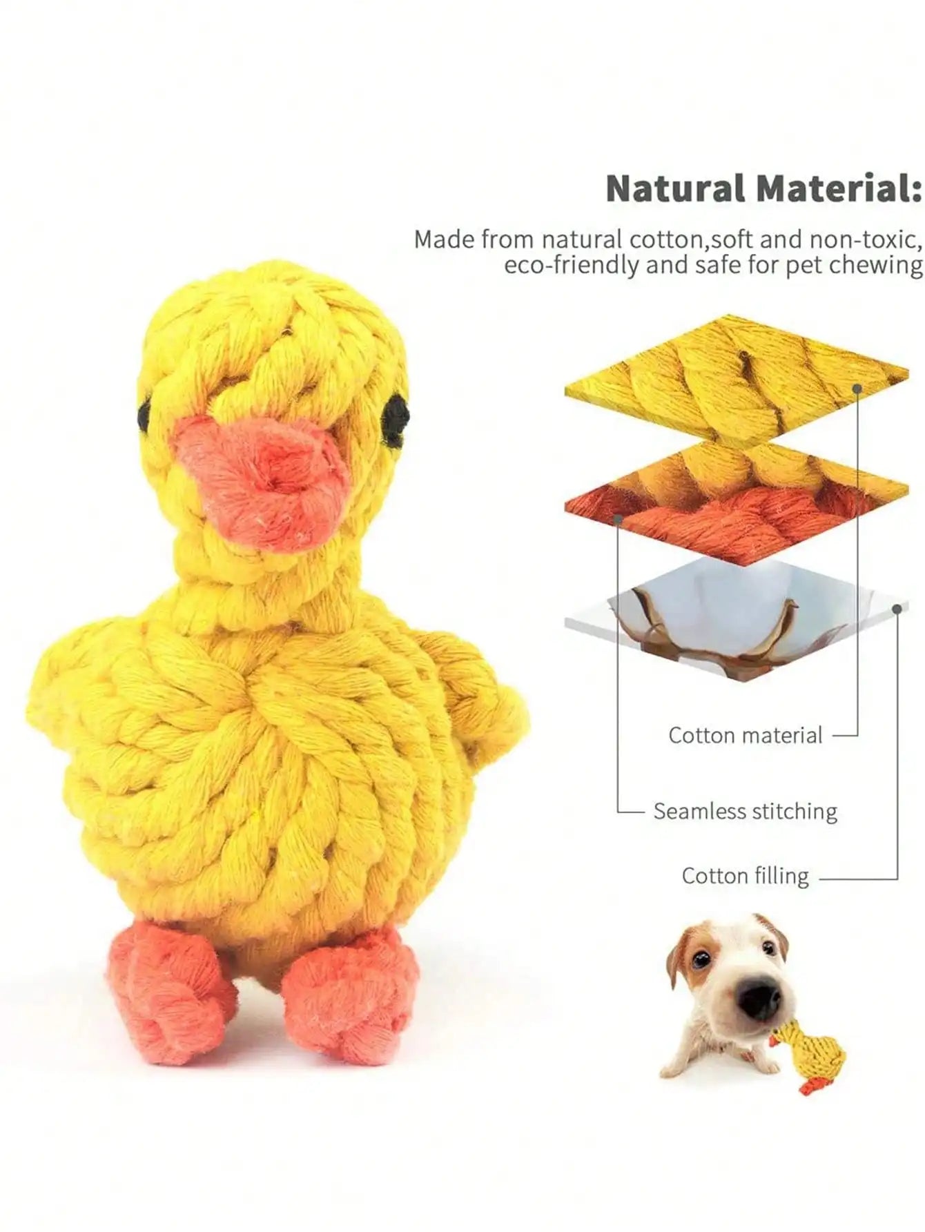 Hand-Woven Cotton Rope Dog Toy - Teeth Resistant Chew Toy