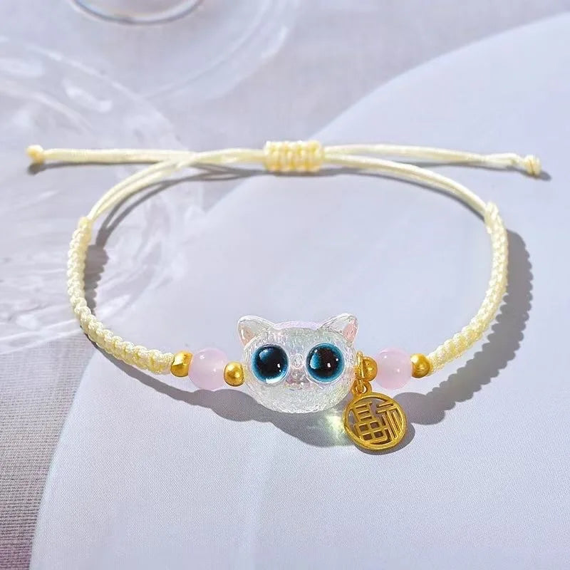 Cartoon Cat Charm Bracelet - Y2K Style