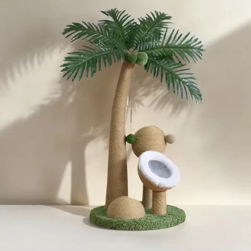 Coconut Tree Cat Scratching Post - Natural Sisal