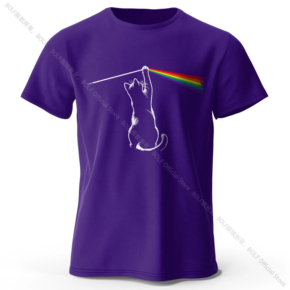 Cat Portrait Print Cotton T-Shirt - Unisex