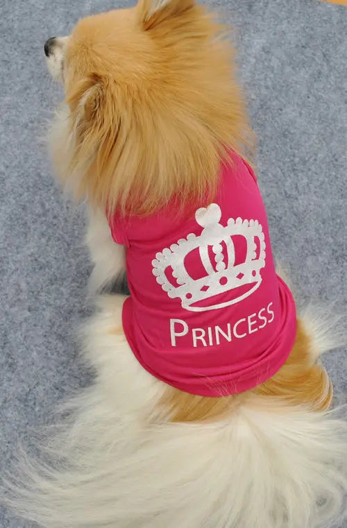 Princess Crown Dog T-Shirt - Summer Vest for Small Dogs & Cats
