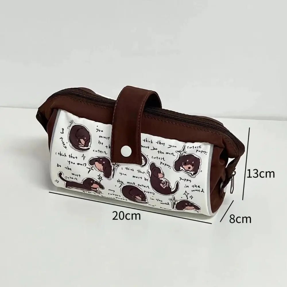 Cartoon Dog Pencil Case - Large Capacity