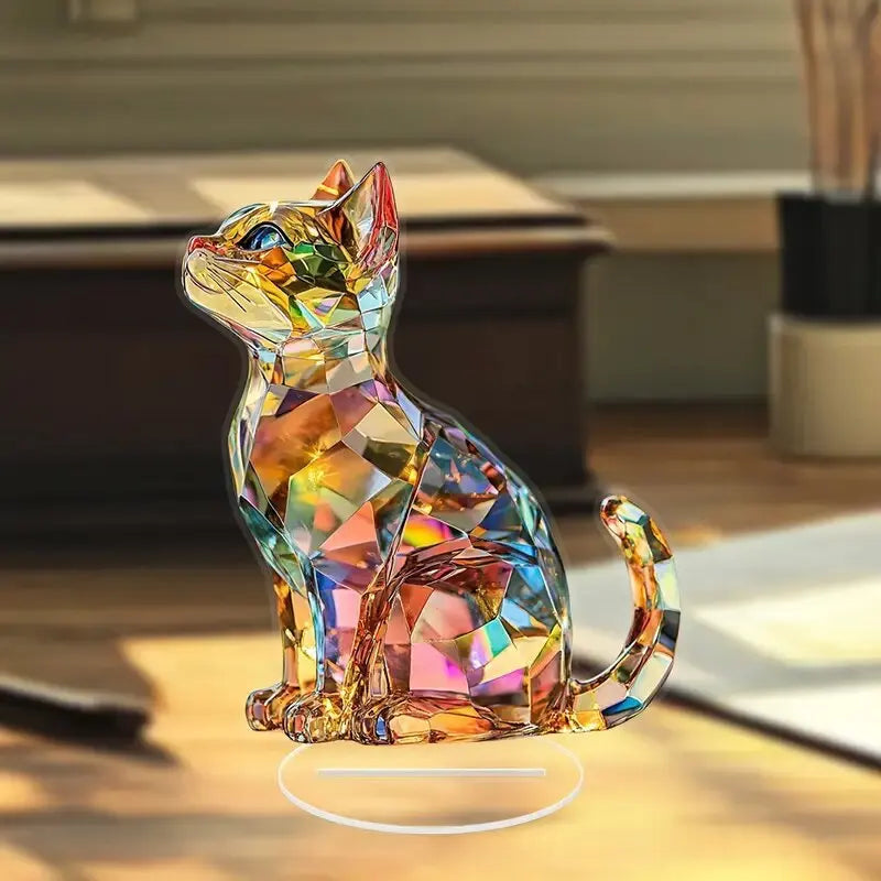 Elegant Cat Table Sculpture - Classic Animal-Themed Home & Office Decoration