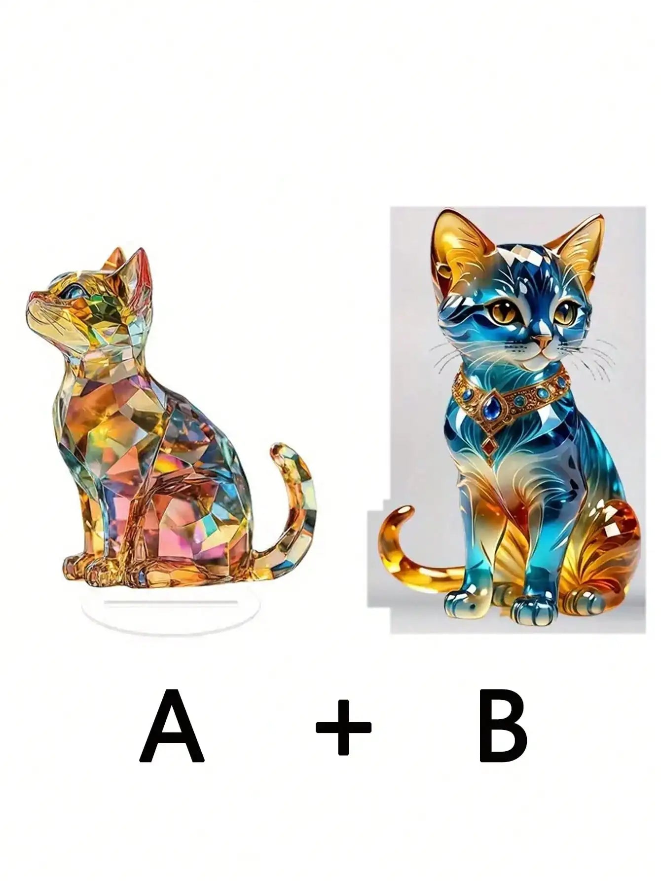 Elegant Cat Table Sculpture - Classic Animal-Themed Home & Office Decoration
