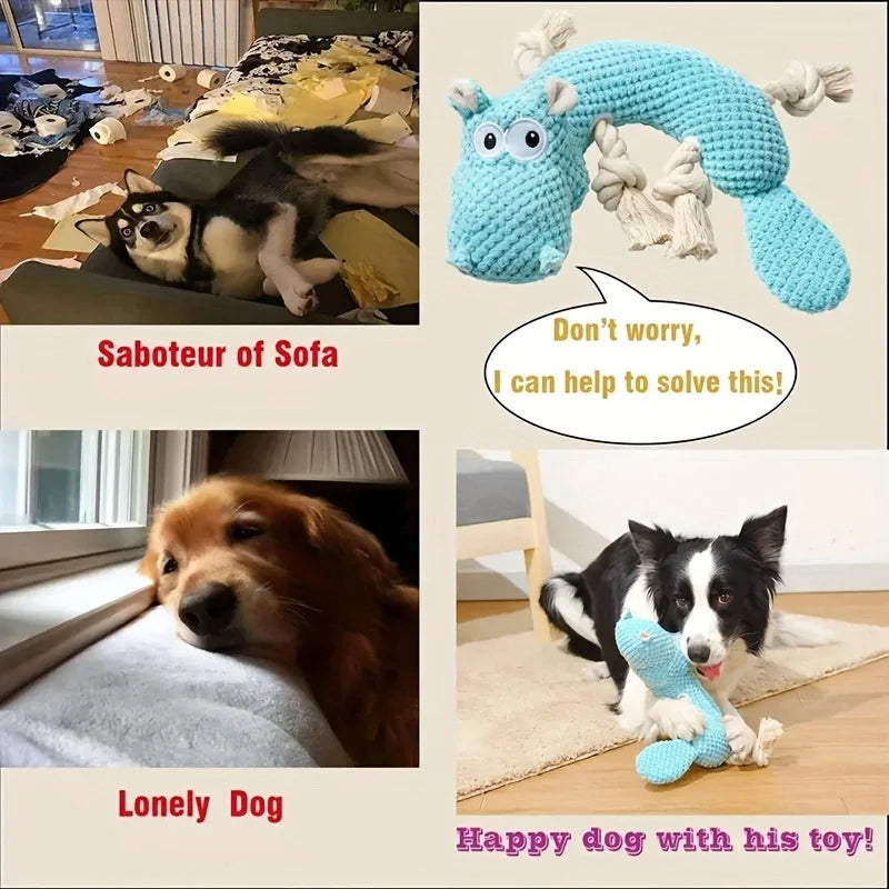 Squeaky Plush Dog Toy - Bite Resistant