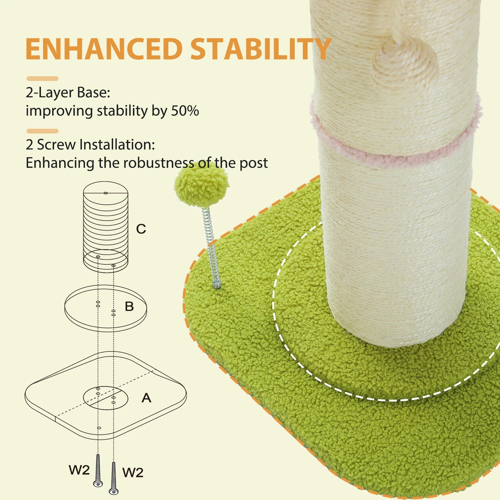 Pink Flower Cat Tree with Sisal Scratching Post & Perch