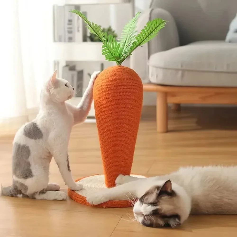 Adorable Carrot Cat Tree - Cute Sisal Scratching Post & Climbing Frame
