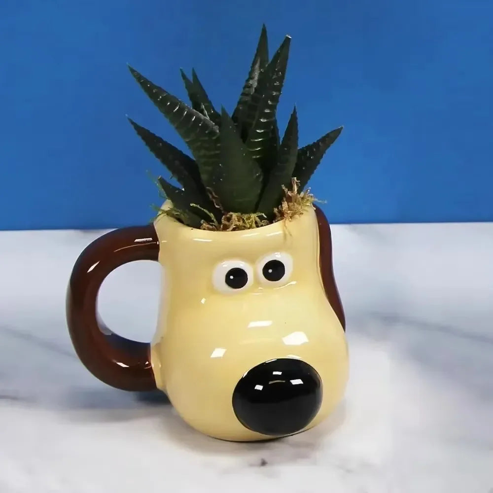 3D Cartoon Dog Ceramic Mug - High Capacity