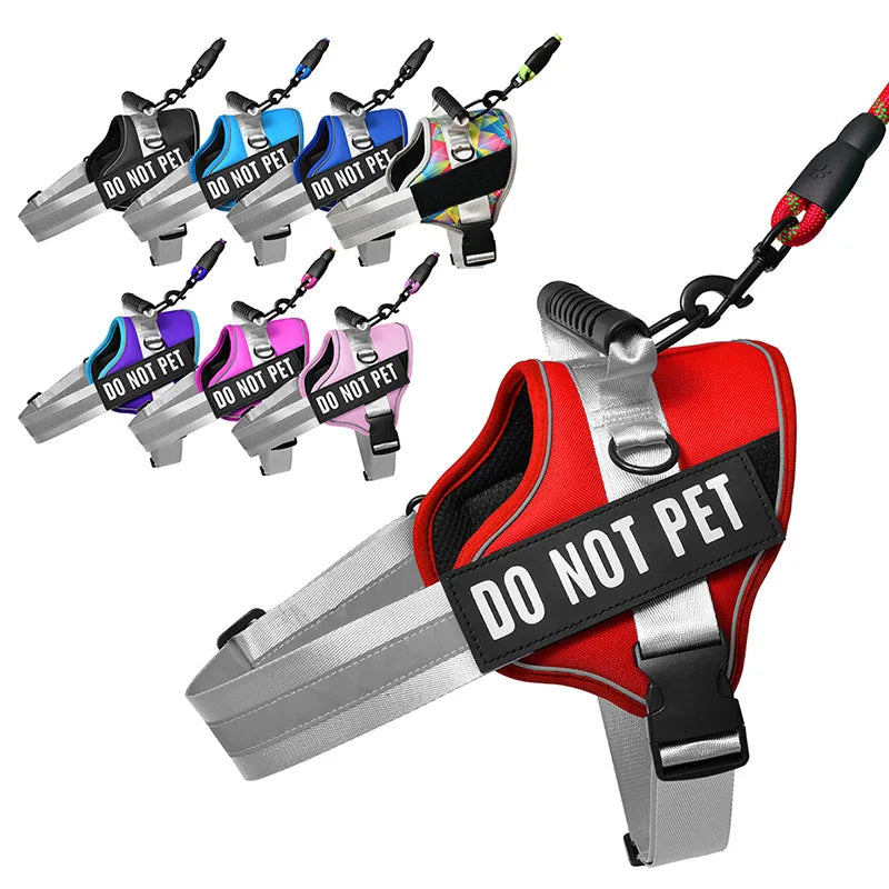 KOMMILIFE Adjustable Personalized Reflective Breathable Pet Dog Harness Vest For Small Medium Large Dogs