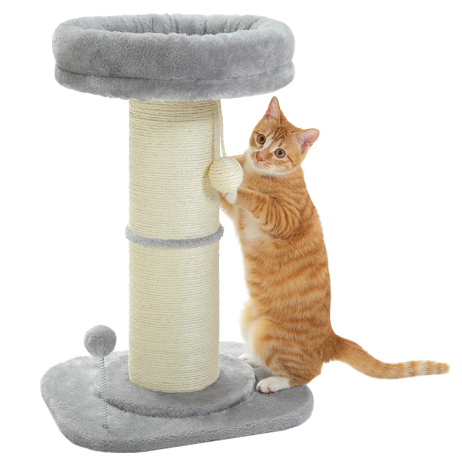 Pink Flower Cat Tree - Compact Sisal Scratching Post for Indoor Cats