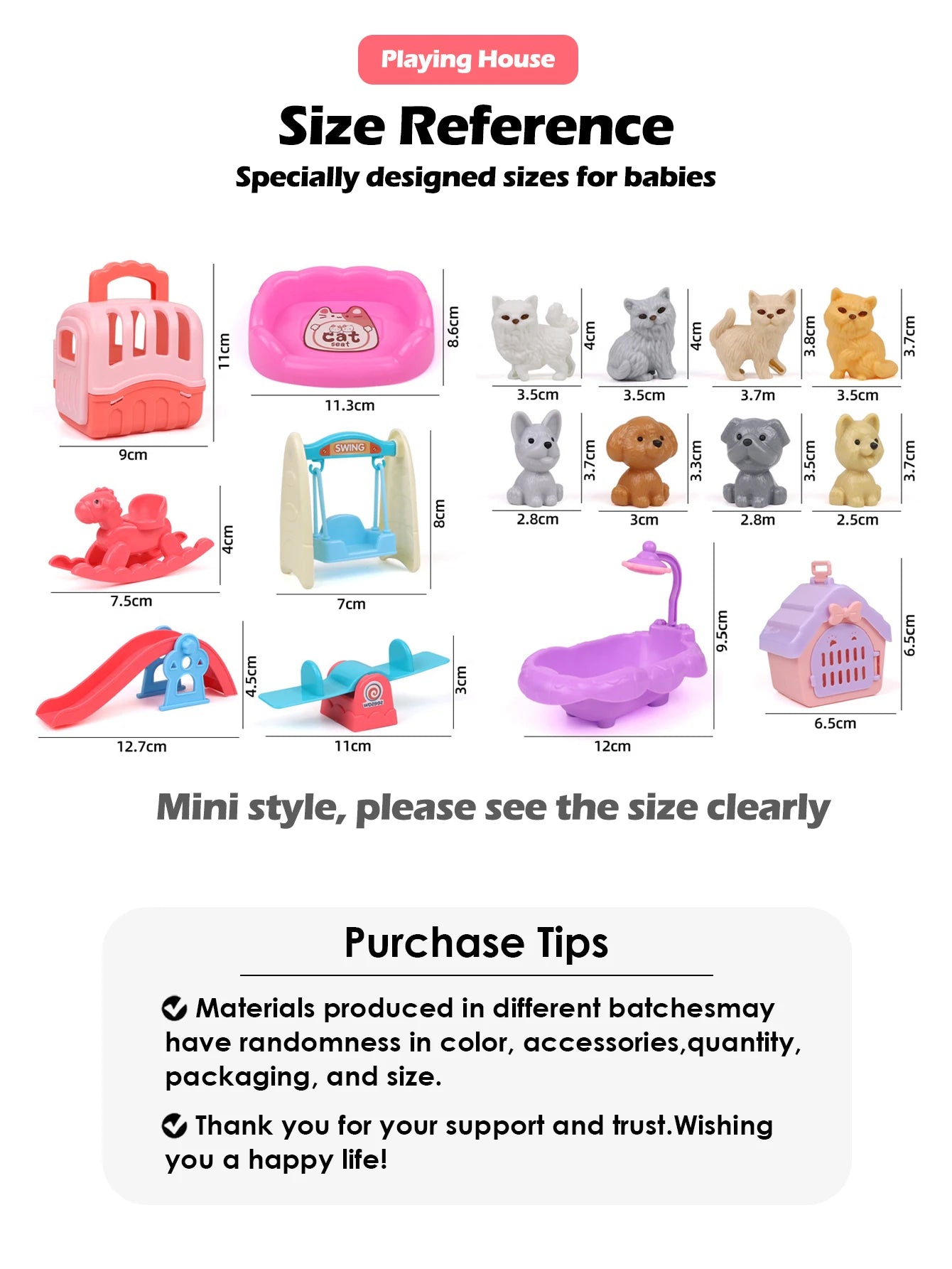 Dog Pet Family Toy Set - Miniature Playset