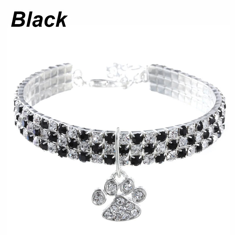 Cat Rhinestone Diamante Collar Necklace for Kitten Cute Bling Pet Necklace for Small Medium Pet Pink Party Gifts Cat Necklace