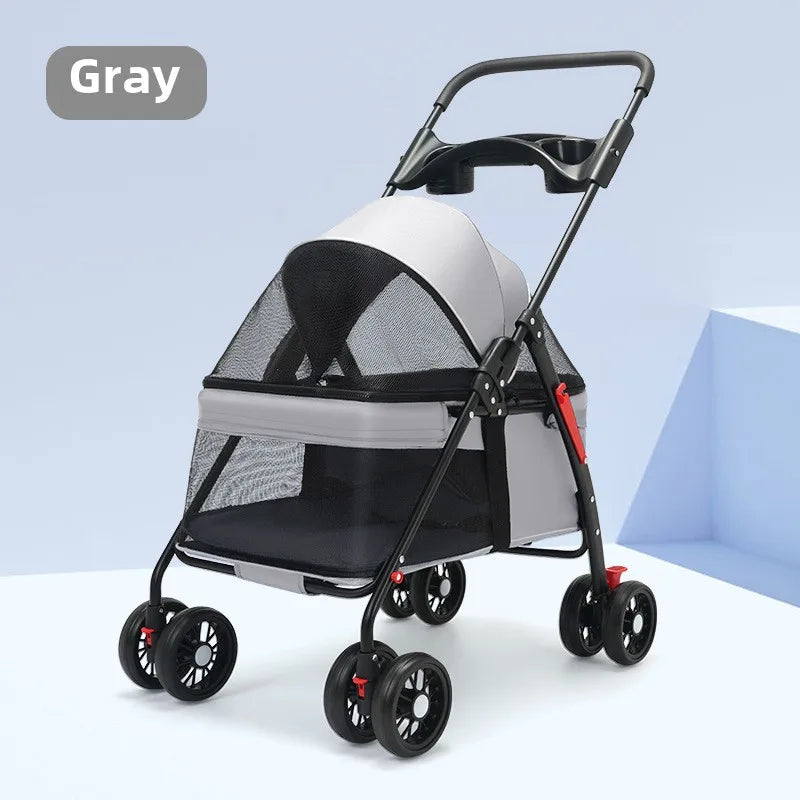 Lightweight Pet Stroller - Foldable for Dogs & Cats Outdoor Travel