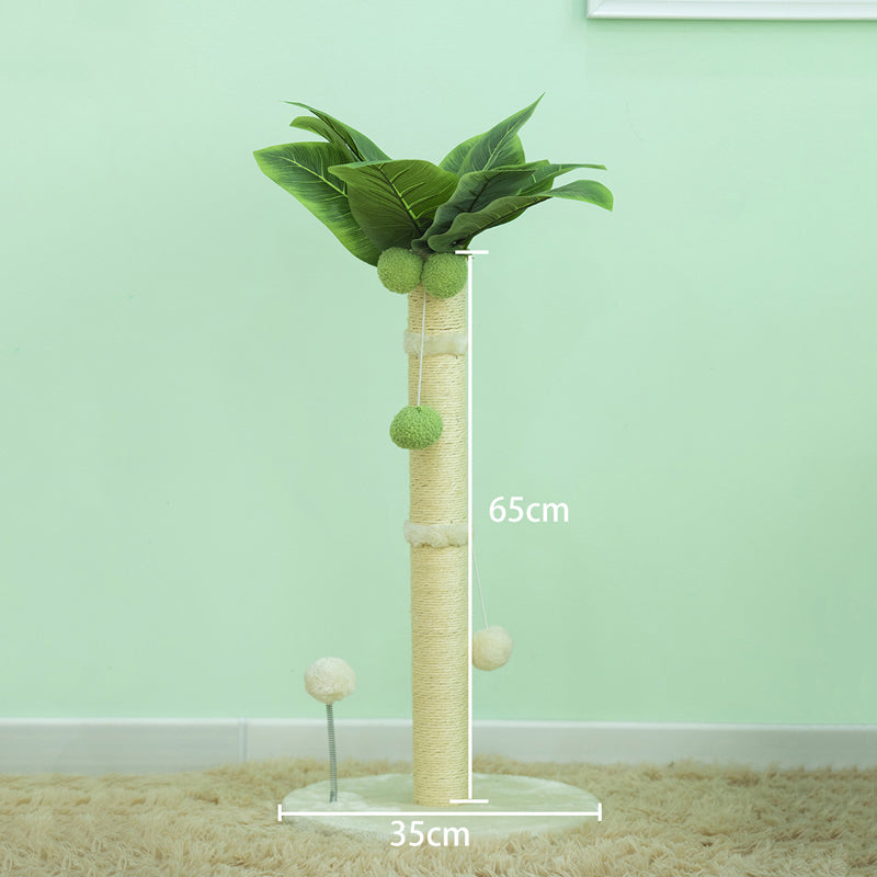 Tall Cat Scratching Post - 65cm Premium Sisal Tree with Interactive Toys