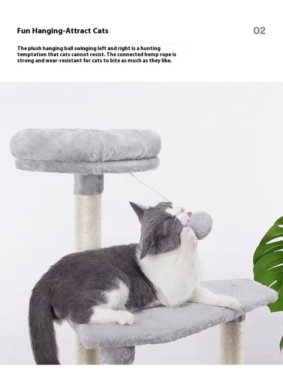 Multi-Level Cat Tree Tower - Sisal Posts, Hammock, Perches & Condos for Indoor Cats