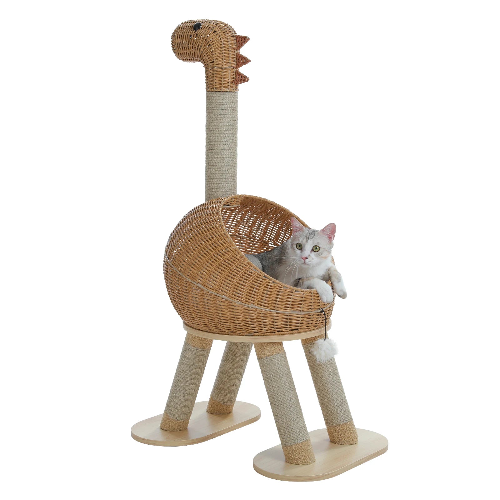 Dinosaur Cat Tree Tower - 116cm Multi-Level Scratching Post