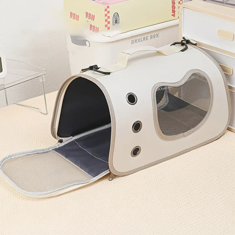 Portable Foldable Cat Carrier - Breathable Shoulder Bag for Small Pets
