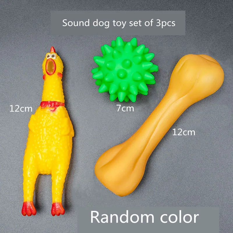 Dog Toy Kit - Ball, Bone, Rope & Squeaky Toys