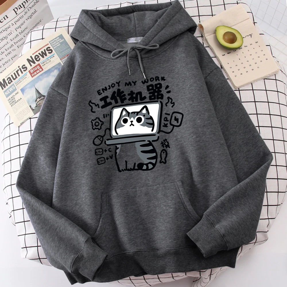 Cartoon Cat Abstract Art Sweatshirt