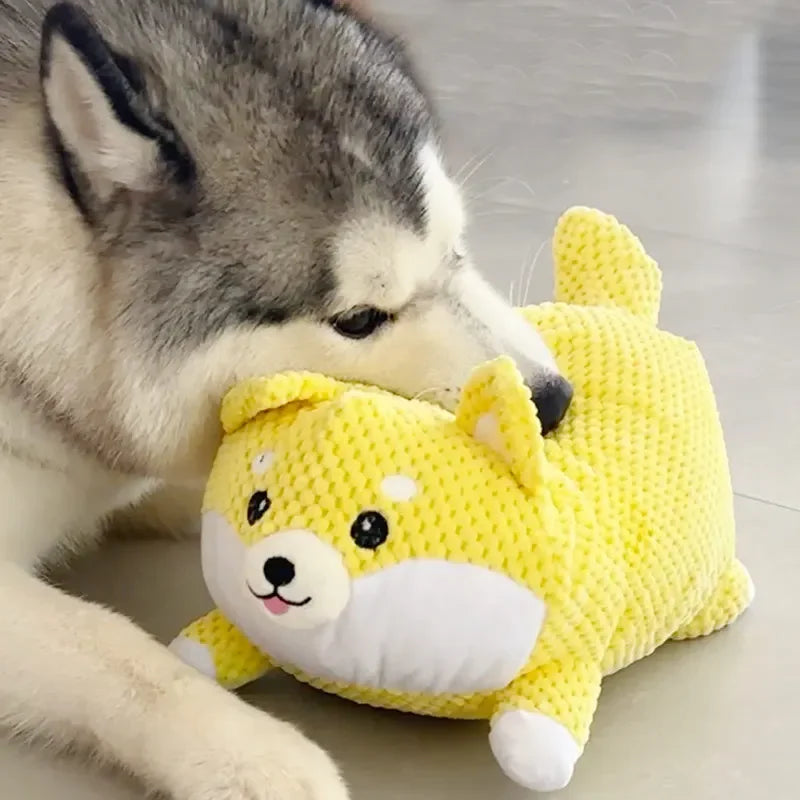 Interactive Dog Chew Toy - Bite Resistant Plush with Teeth Cleaning