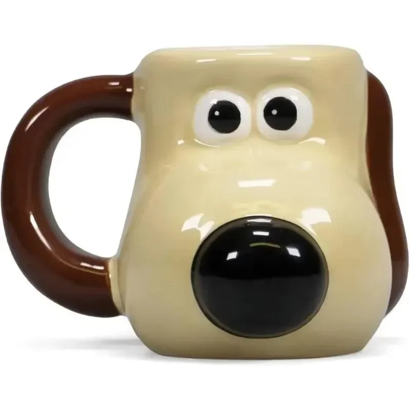 3D Cartoon Dog Ceramic Mug - High Capacity