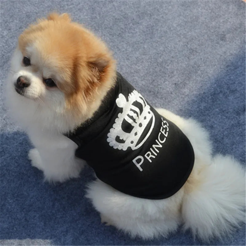 Princess Crown Dog T-Shirt - Summer Vest for Small Dogs & Cats