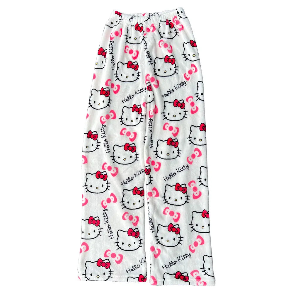 Hello Kitty Fleece Pajama Pants - Soft Trousers