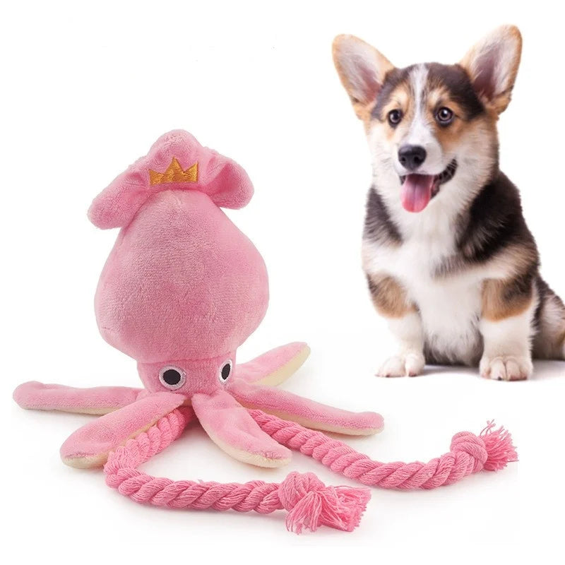 Squid Plush Dog Chew Toy - Teeth Cleaning