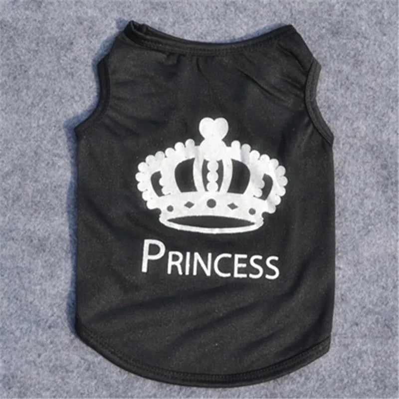 Princess Crown Dog T-Shirt - Summer Vest for Small Dogs & Cats