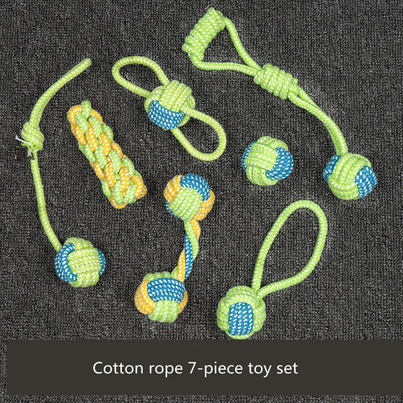 Dog Toy Kit - Ball, Bone, Rope & Squeaky Toys