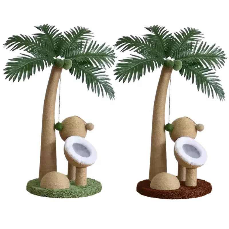 Coconut Tree Cat Scratching Post - Natural Sisal