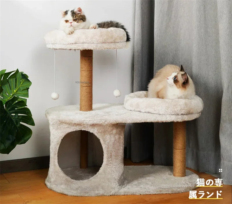 Three-Layer Cat Tree House - Multi-Level Scratching Post & Activity Center