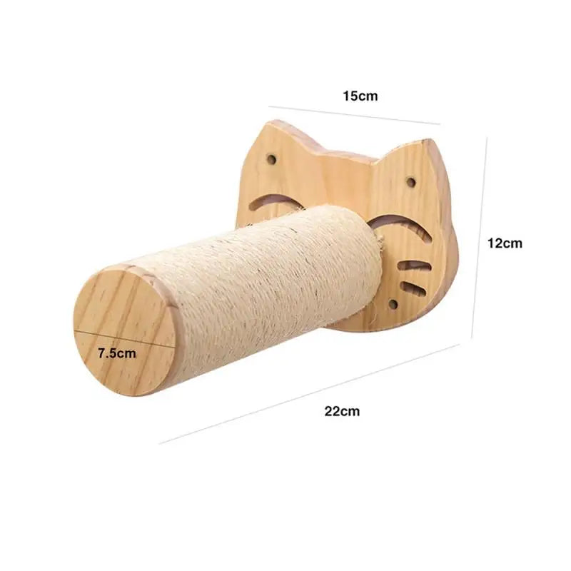 Wall Mounted Cat Shelves - Scratching Post & Climbing Platform Set