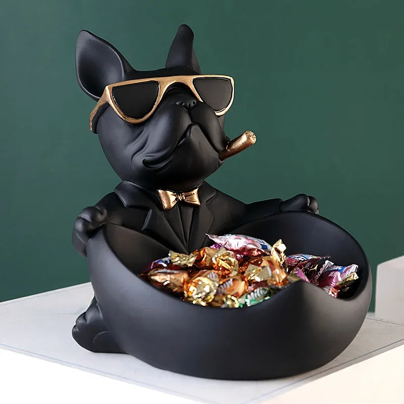 Dog Figurine Storage Box - Resin Art Sculpture