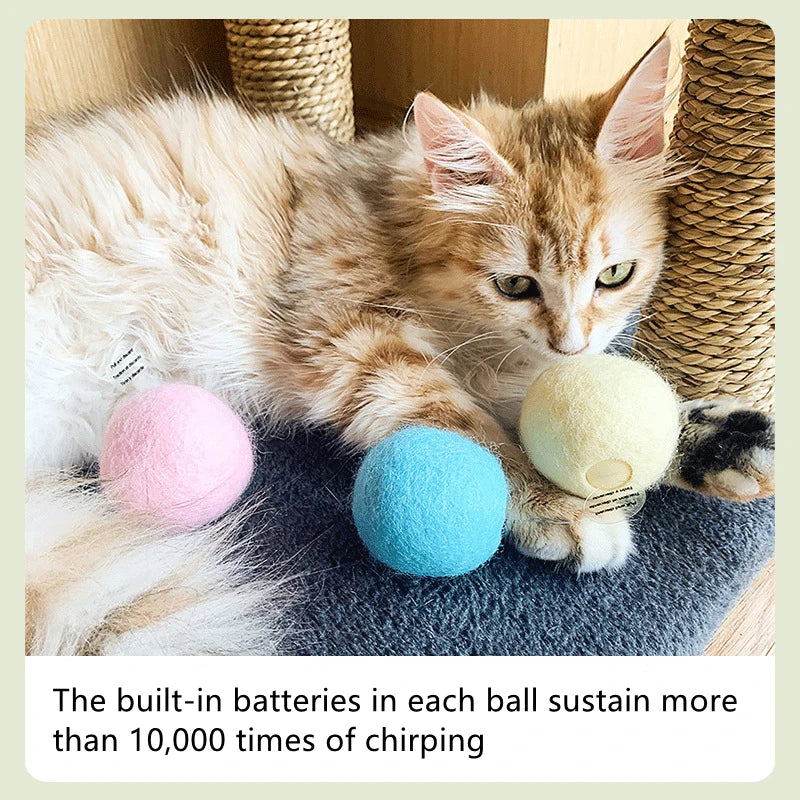 Smart Interactive Cat Ball - Touch Activated Squeaky Catnip Toy