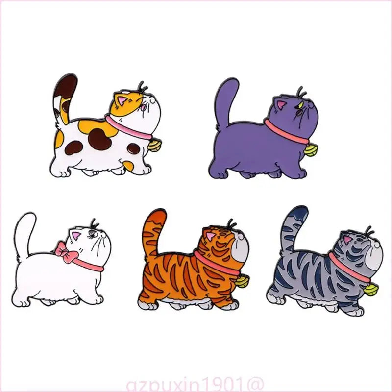 5-Piece Artistic Cat Brooch Collection