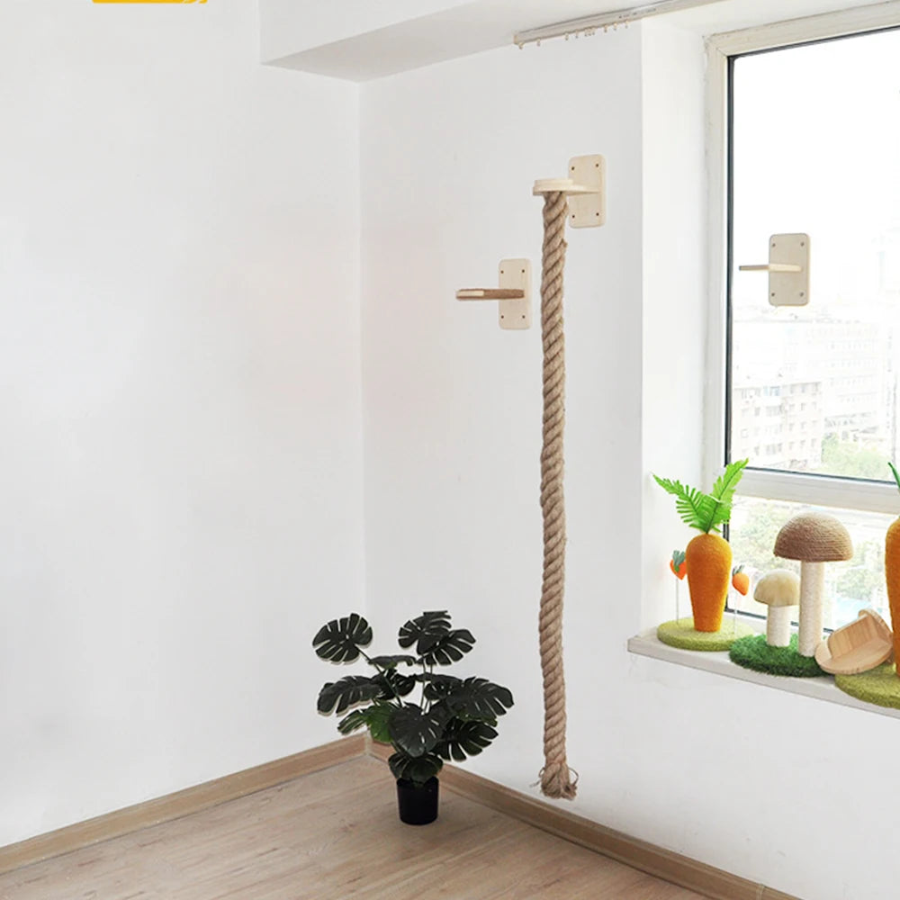 Franklin's Pick: Wall-Mounted Cat Climbing Rope - Space-Saving Fun