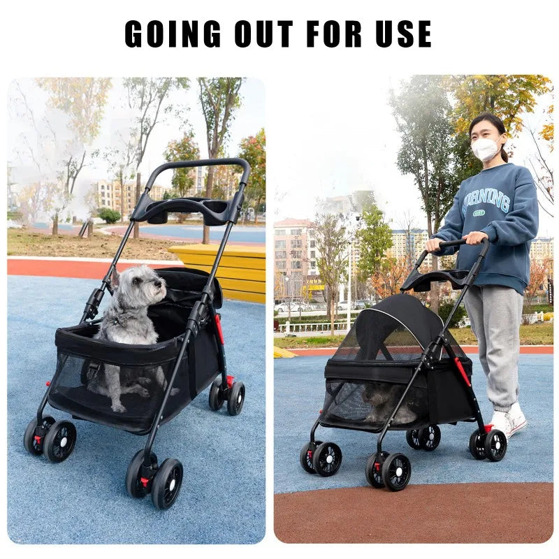 Lightweight Pet Stroller - Foldable for Dogs & Cats Outdoor Travel